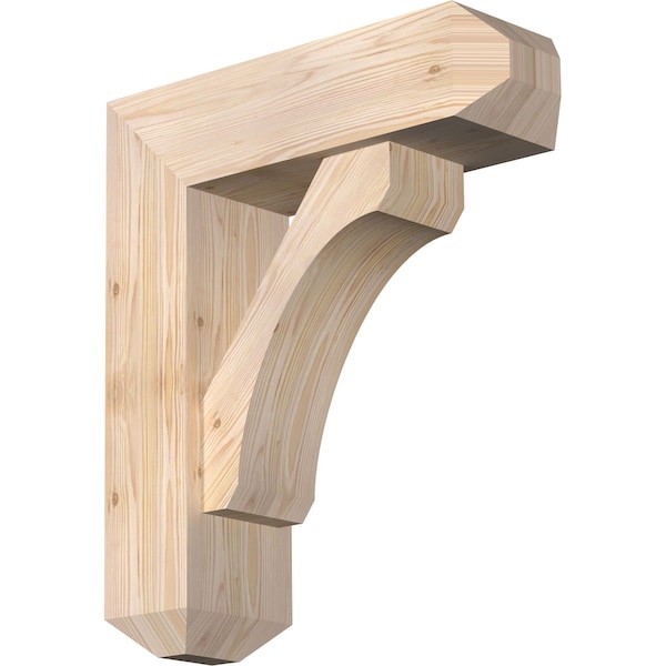 Ekena Millwork Legacy Craftsman Smooth Bracket w/ Offset Brace, Douglas Fir, 7 1/2"W x 24"D x 28"H BKT0806X24X28LEC04SDF - main